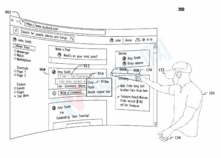 Oculus新申请专利提出『通过画圈在VR中进行复制粘贴』解决方案
